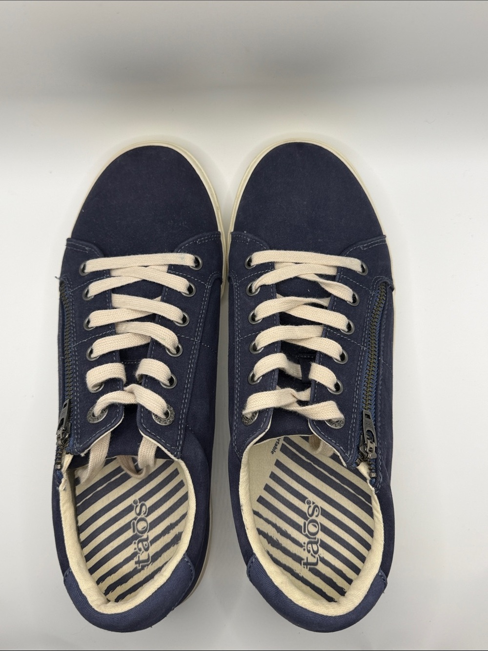 Taos Z-Soul Sneaker in Navy/Indigo Distressed, Wide Width